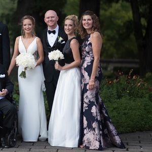Black floral cocktail dress